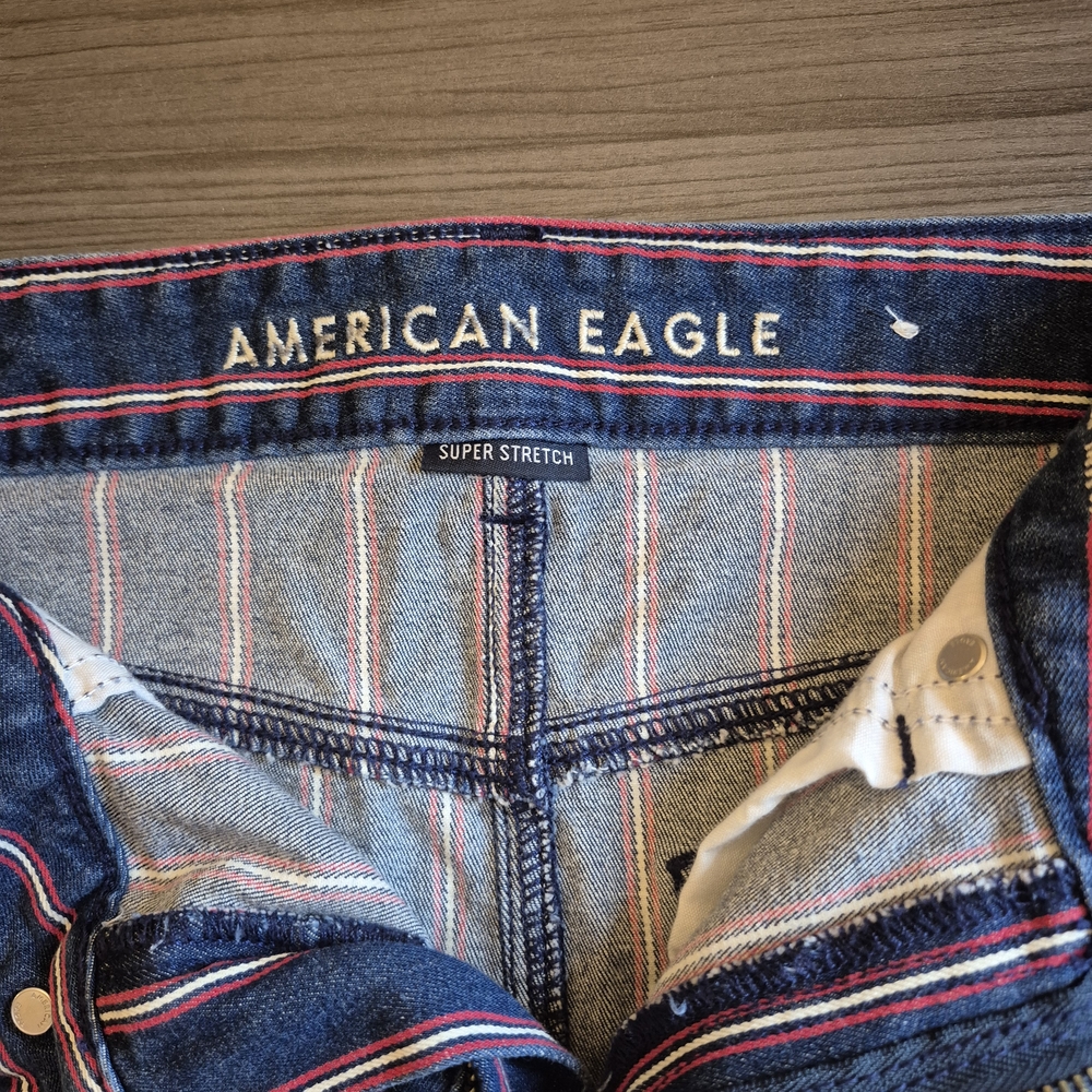 American Eagle Outfitters Blue Stripe Denim Mini Skirt - Picture 6 of 14